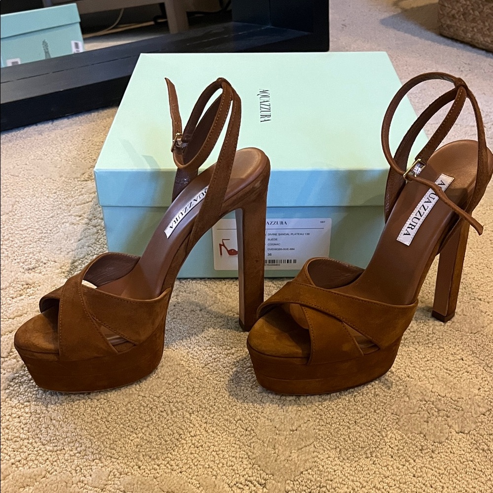 Aquazzura suede platform heels